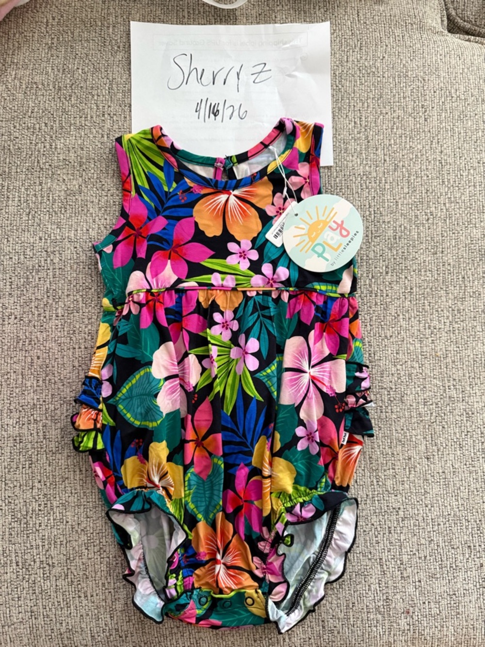 Little Sleepies Jungle Bloom Romper